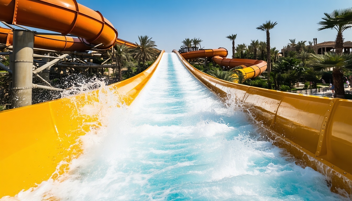 Thrilling water slides at Aquaventure World Dubai